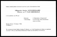 Overlijdensbericht H.A. Hoogerwaard (1960)